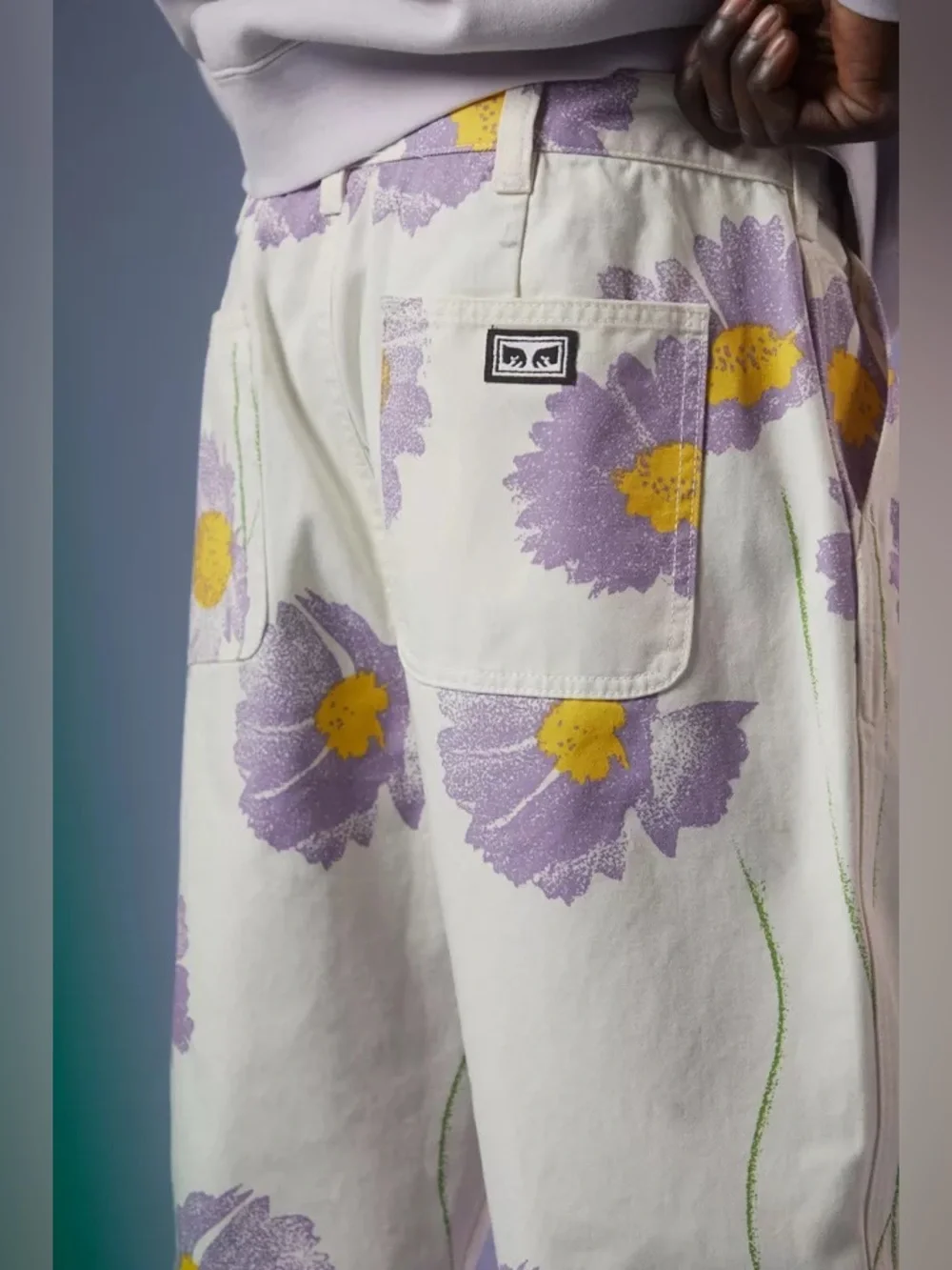 OBEY Printed Flowers Pleated Chino Pant Sz 32x30 Unisex  (Ago A-2)